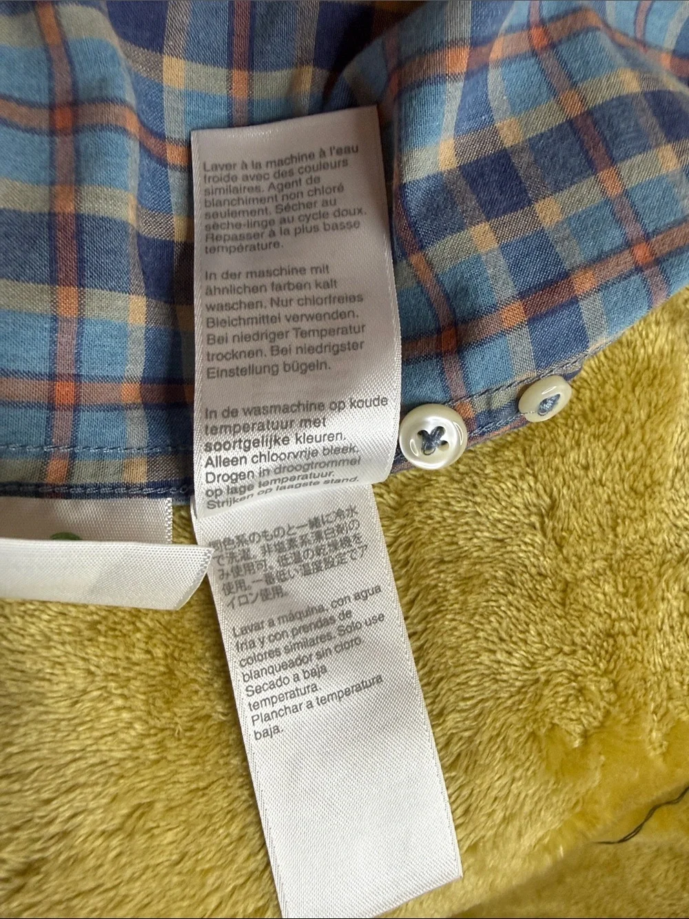 J. Crew Blue and Red Plaid Button-Down Shirt Organic cotton size L